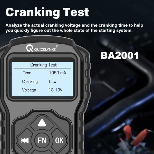 Digital Battery Tester - 12V 24V - Professional - QR Code for full test report