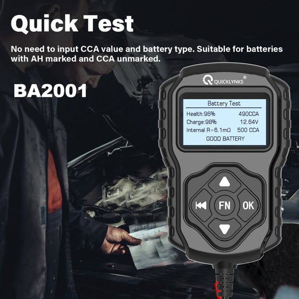 Digital Battery Tester - 12V 24V - Professional - QR Code for full test report