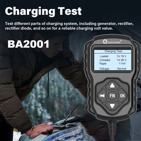 Digital Battery Tester - 12V 24V - Professional - QR Code for full test report