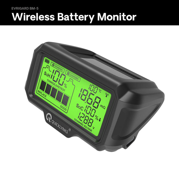 Wireless Battery Monitor - EVRIGARD BM-5 - Dashboard Display - Solar Powered