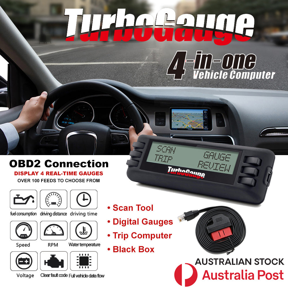TurboGauge IV - 4 in One Vehicle Computer - OBD2 - Multi-Gauge Display
